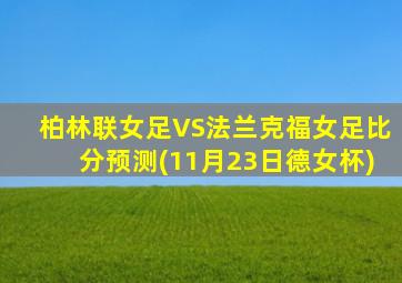 柏林联女足VS法兰克福女足比分预测(11月23日德女杯)