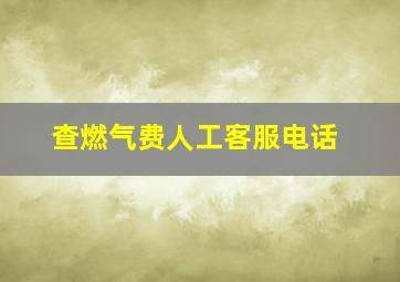 查燃气费人工客服电话