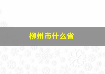 柳州市什么省