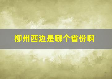 柳州西边是哪个省份啊