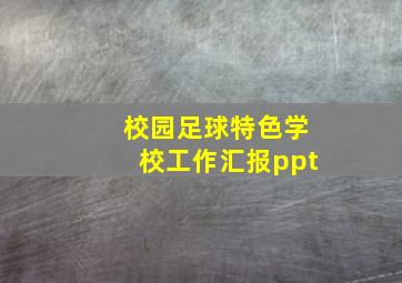 校园足球特色学校工作汇报ppt