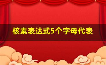 核素表达式5个字母代表