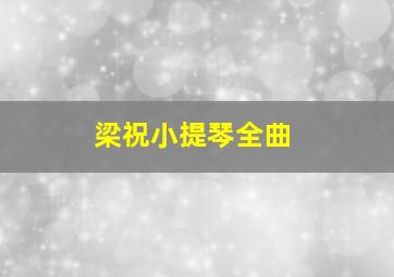 梁祝小提琴全曲