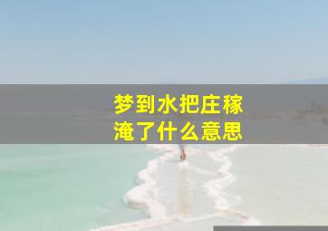 梦到水把庄稼淹了什么意思