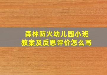 森林防火幼儿园小班教案及反思评价怎么写