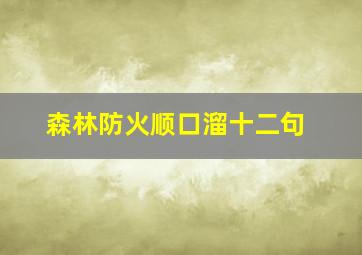 森林防火顺口溜十二句