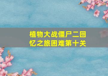 植物大战僵尸二回忆之旅困难第十关