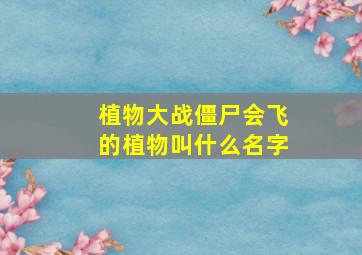 植物大战僵尸会飞的植物叫什么名字