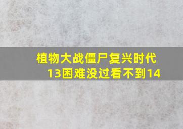 植物大战僵尸复兴时代13困难没过看不到14