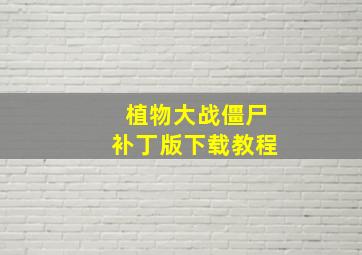 植物大战僵尸补丁版下载教程