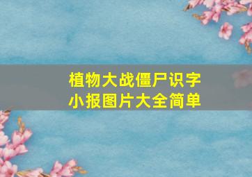 植物大战僵尸识字小报图片大全简单