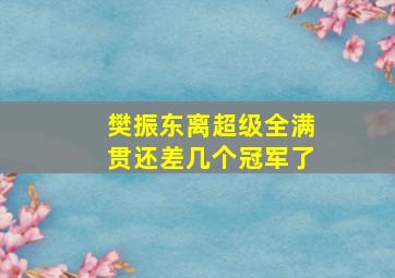 樊振东离超级全满贯还差几个冠军了