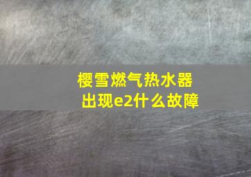 樱雪燃气热水器出现e2什么故障