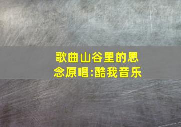 歌曲山谷里的思念原唱:酷我音乐