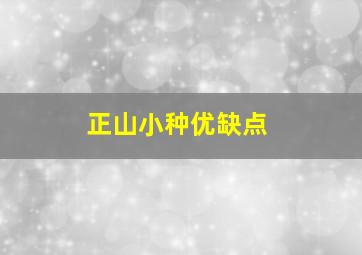 正山小种优缺点