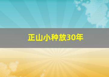 正山小种放30年