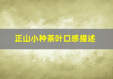 正山小种茶叶口感描述