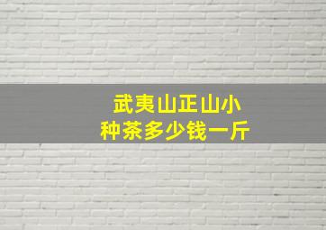 武夷山正山小种茶多少钱一斤