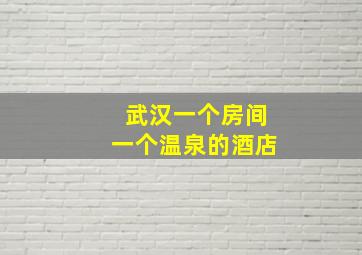 武汉一个房间一个温泉的酒店