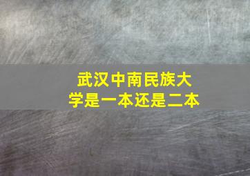 武汉中南民族大学是一本还是二本