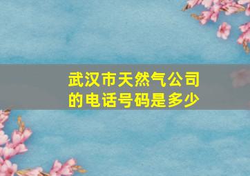 武汉市天然气公司的电话号码是多少