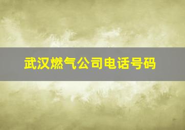 武汉燃气公司电话号码