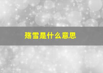 殇雪是什么意思