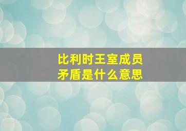 比利时王室成员矛盾是什么意思