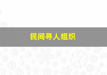 民间寻人组织