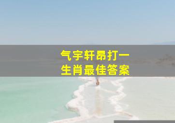 气宇轩昂打一生肖最佳答案