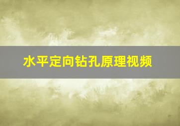 水平定向钻孔原理视频