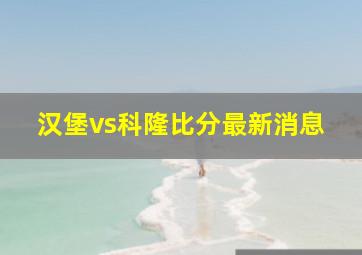 汉堡vs科隆比分最新消息