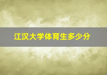 江汉大学体育生多少分