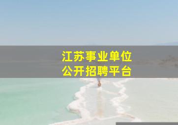 江苏事业单位公开招聘平台