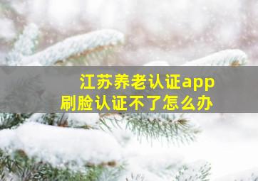 江苏养老认证app刷脸认证不了怎么办