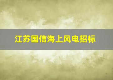 江苏国信海上风电招标