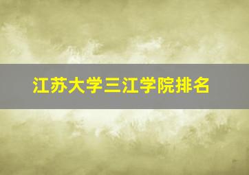 江苏大学三江学院排名