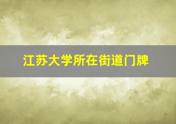 江苏大学所在街道门牌