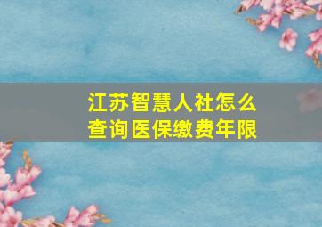 江苏智慧人社怎么查询医保缴费年限