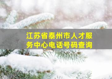 江苏省泰州市人才服务中心电话号码查询