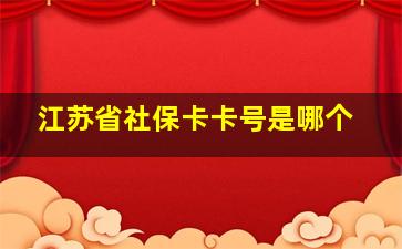 江苏省社保卡卡号是哪个