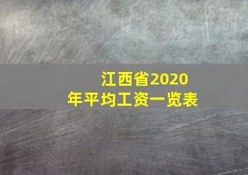 江西省2020年平均工资一览表