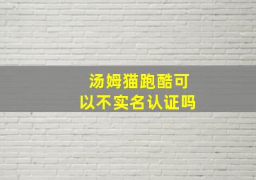 汤姆猫跑酷可以不实名认证吗