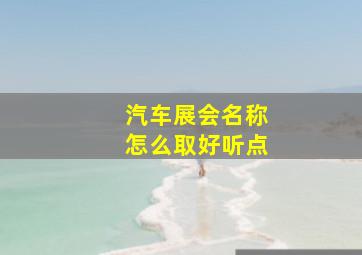 汽车展会名称怎么取好听点