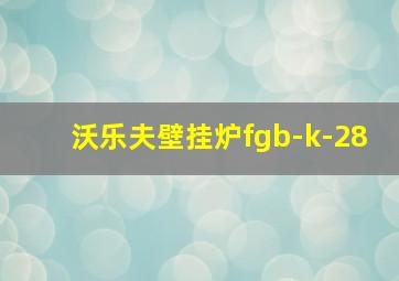 沃乐夫壁挂炉fgb-k-28