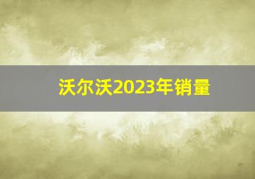 沃尔沃2023年销量