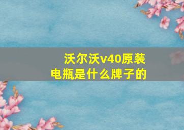 沃尔沃v40原装电瓶是什么牌子的