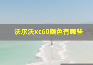 沃尔沃xc60颜色有哪些