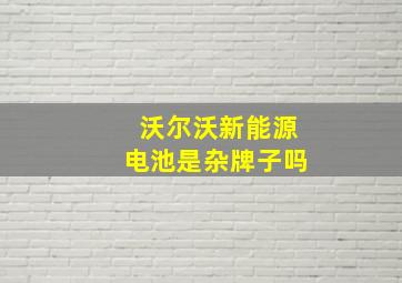 沃尔沃新能源电池是杂牌子吗