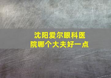 沈阳爱尔眼科医院哪个大夫好一点